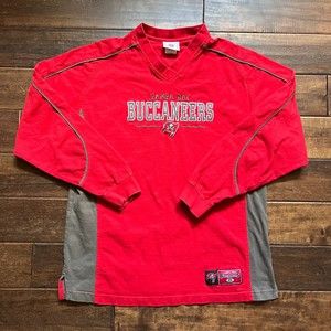 Vintage 00s Tampa Bay Buccaneers NFL Tag Red Large Long Sleeve Shirt Embroidered